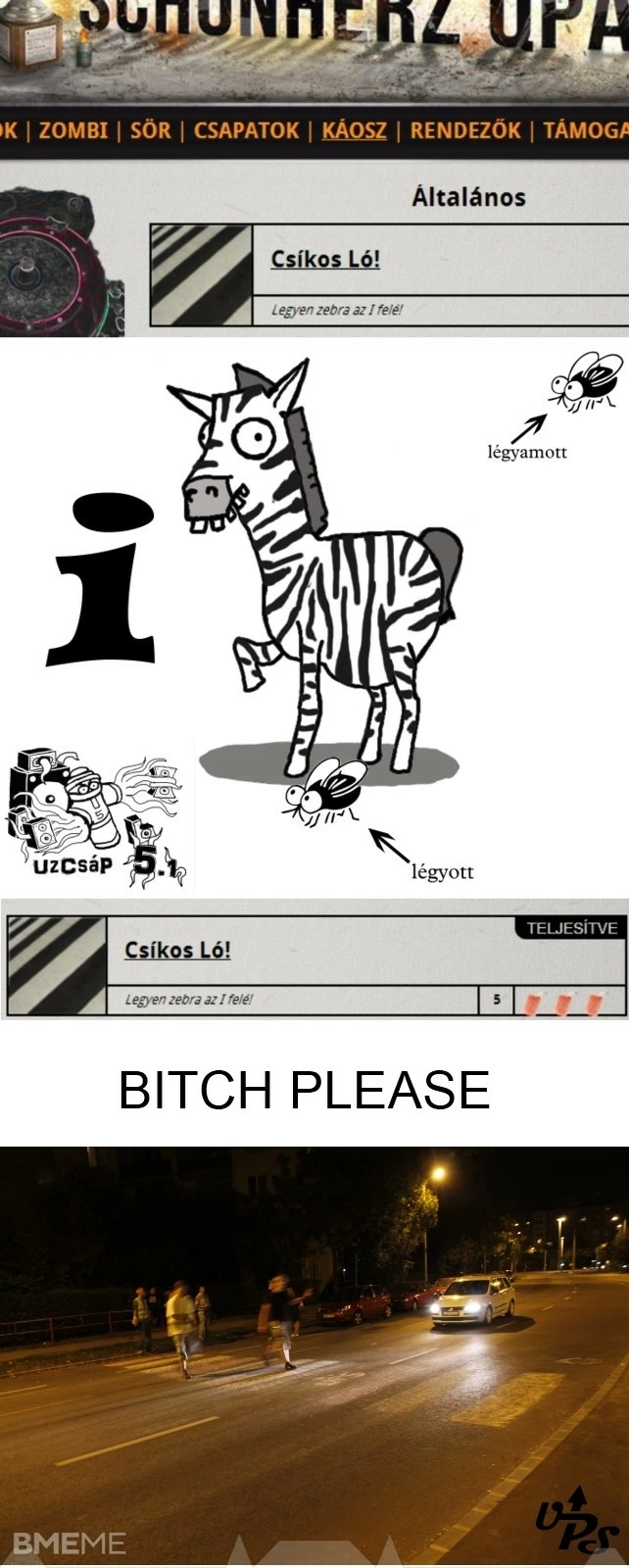 Van zebra az I felé